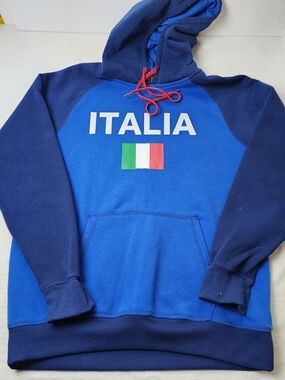 Mitre Italia Soccer Pullover Hoodie Blue Size Medium